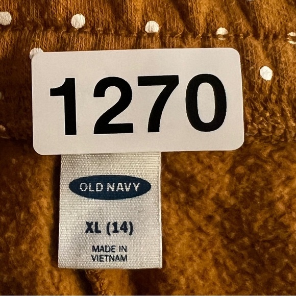 OLD NAVY Girls Sweatpants XL Large Logo Gold Dots Pockets Causal Lounge Pants - Picture 9 of 9